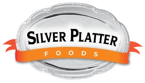 Silver Platter Foods Logo with orange Curved title